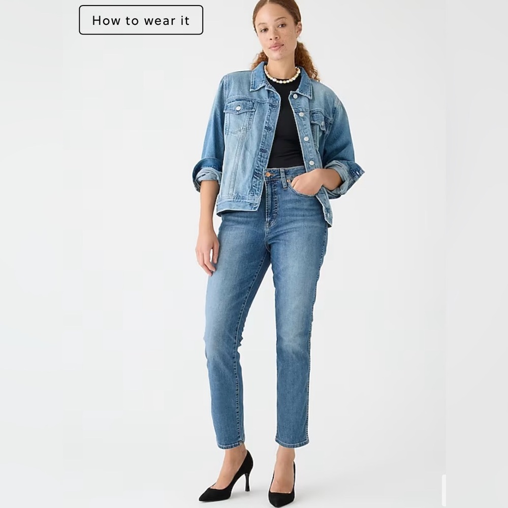 J. Crew high-rise straight-leg curvy fit jeans, 32